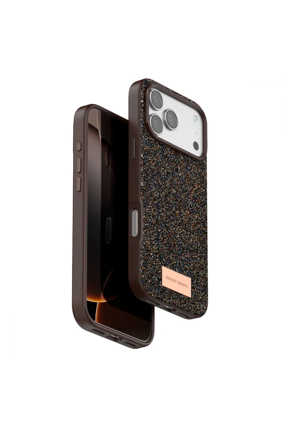 Onegif Apple İphone 17 Pro Max Bright Simli Kapak - Gold