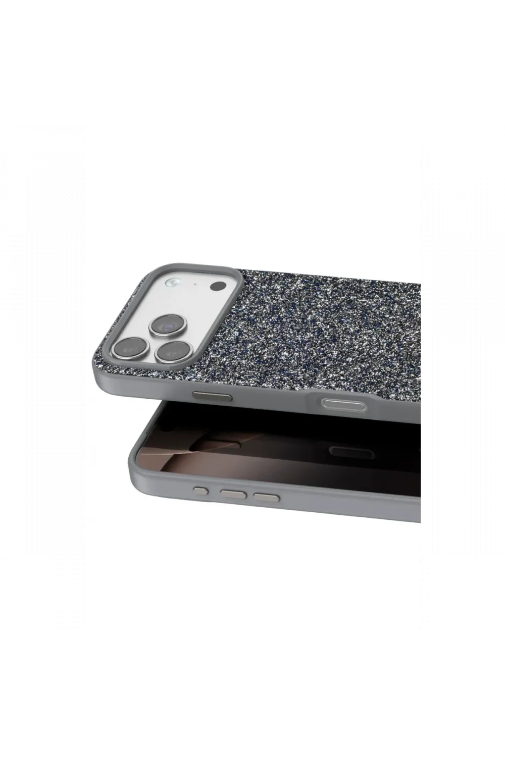 Onegif Apple iPhone 17 Pro Max Bright Simli Kapak - Gümüş