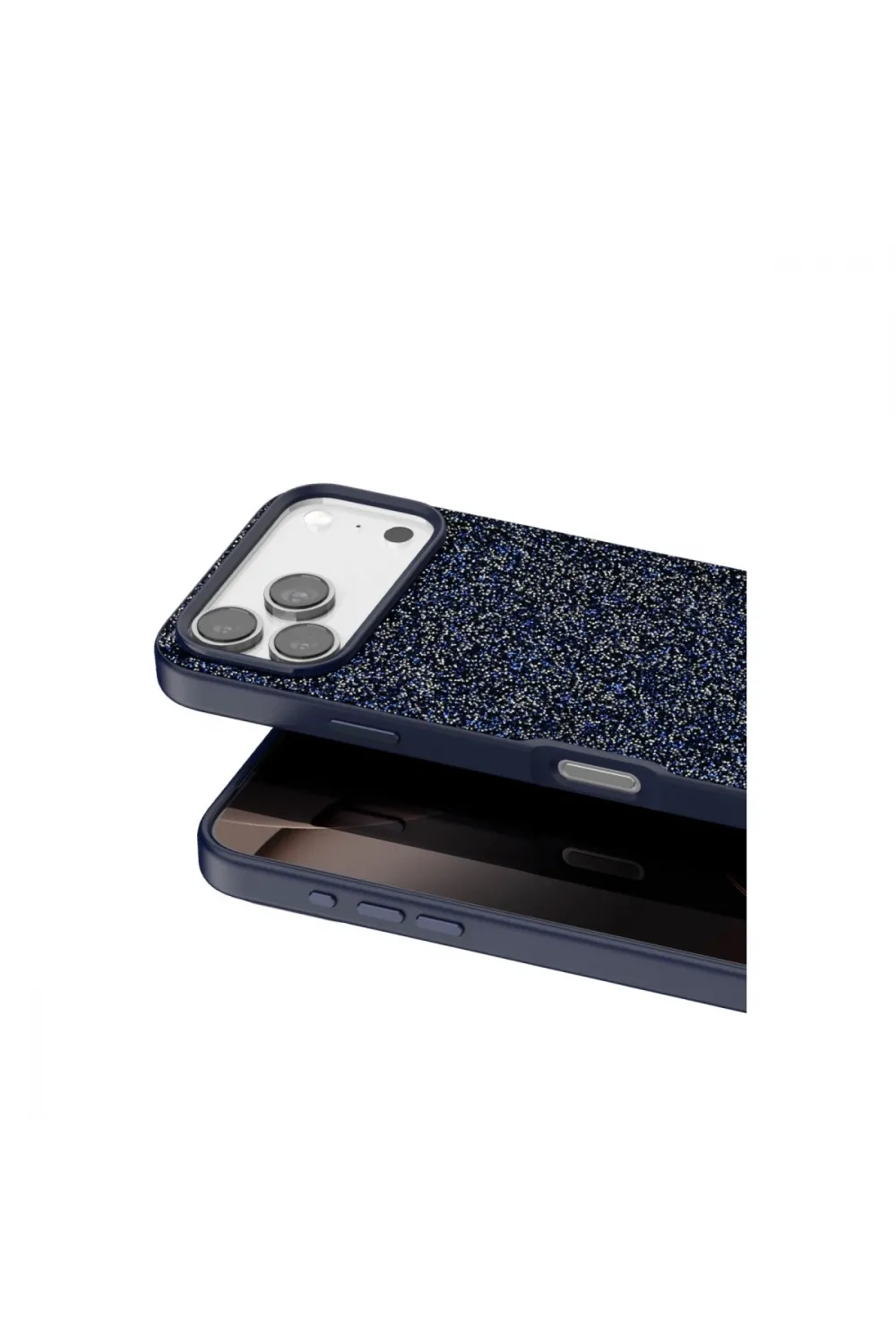 Onegif Apple İphone 17 Pro Max Bright Simli Kapak - Mavi