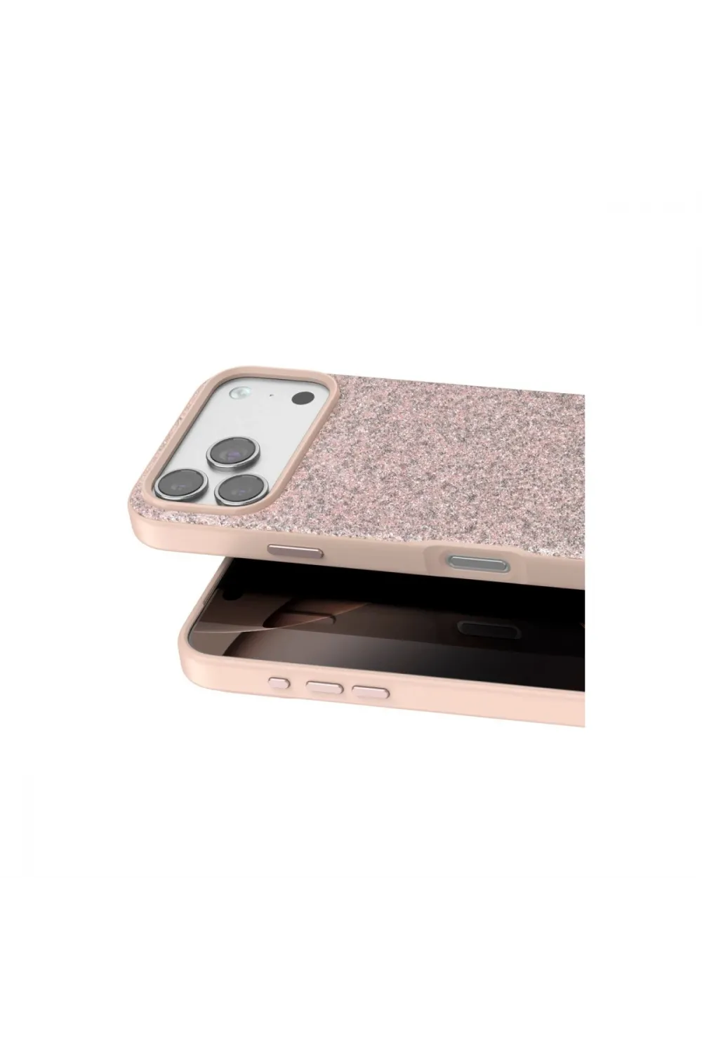 Onegif Apple İphone 17 Pro Max Bright Simli Kapak - Pembe