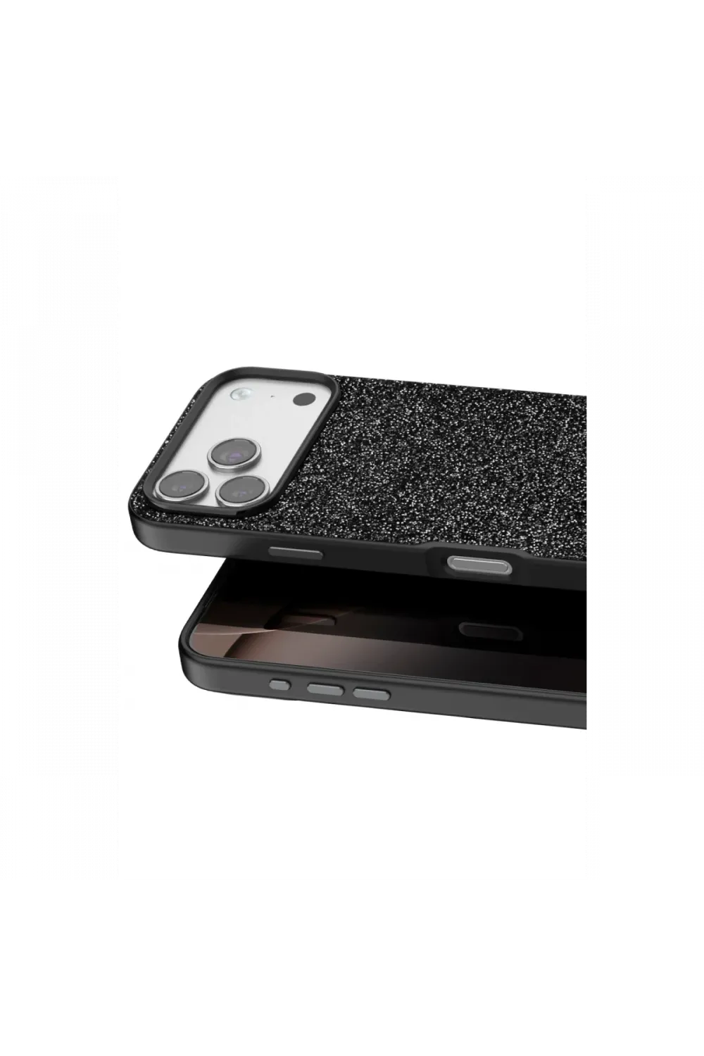 Onegif Apple iPhone 17 Pro Max Bright Simli Kapak - Siyah