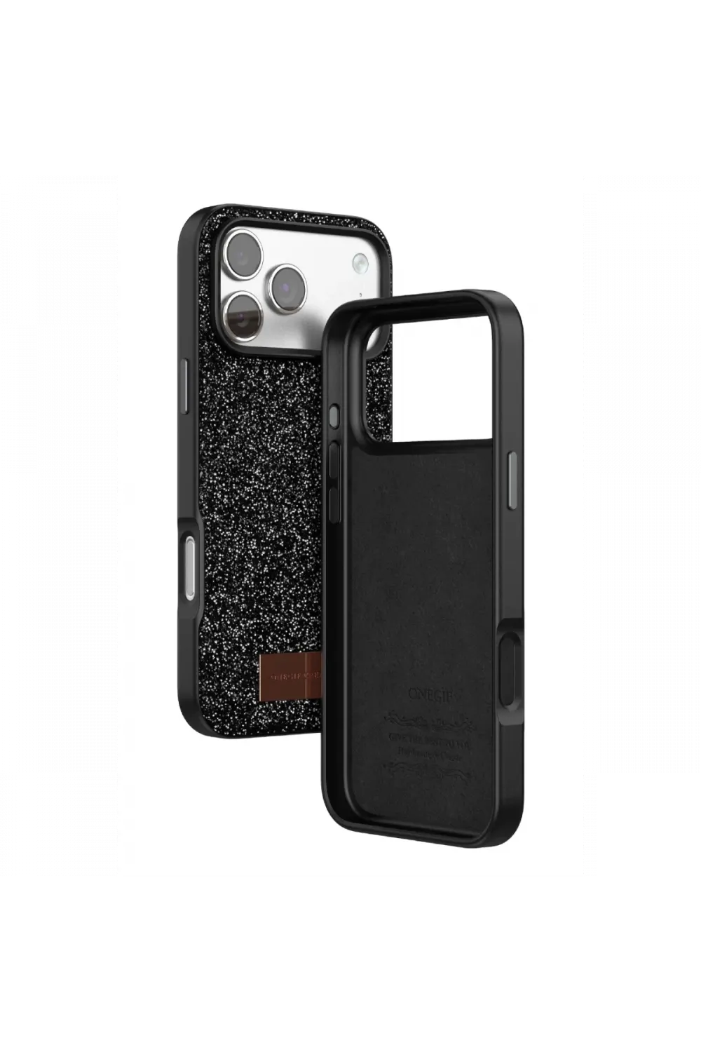 Onegif Apple iPhone 17 Pro Max Bright Simli Kapak - Siyah