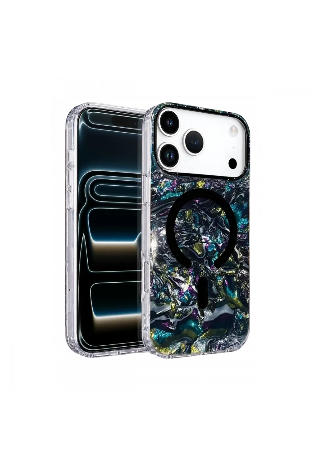 Onegif Apple İphone 17 Pro Max Mila Dalgalı Magsafe Kapak - Lacivert