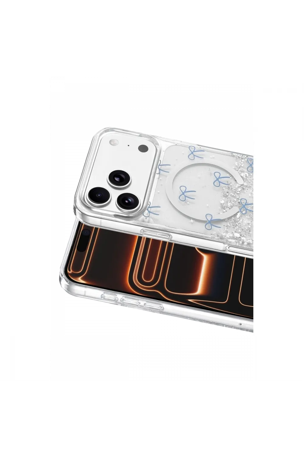 Onegif Apple İphone 17 Pro Max Misk Simli Magsafe Kapak - Desen 3