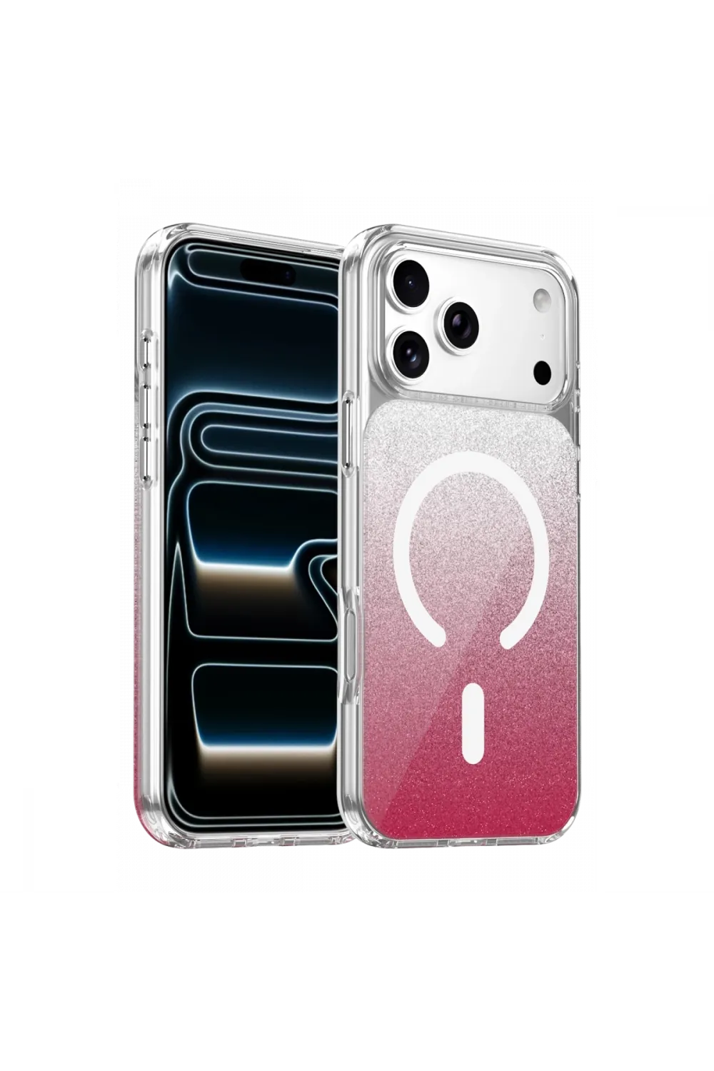 Onegif Apple İphone 17 Pro Max Sora Simli Magsafe Kapak - Kırmızı