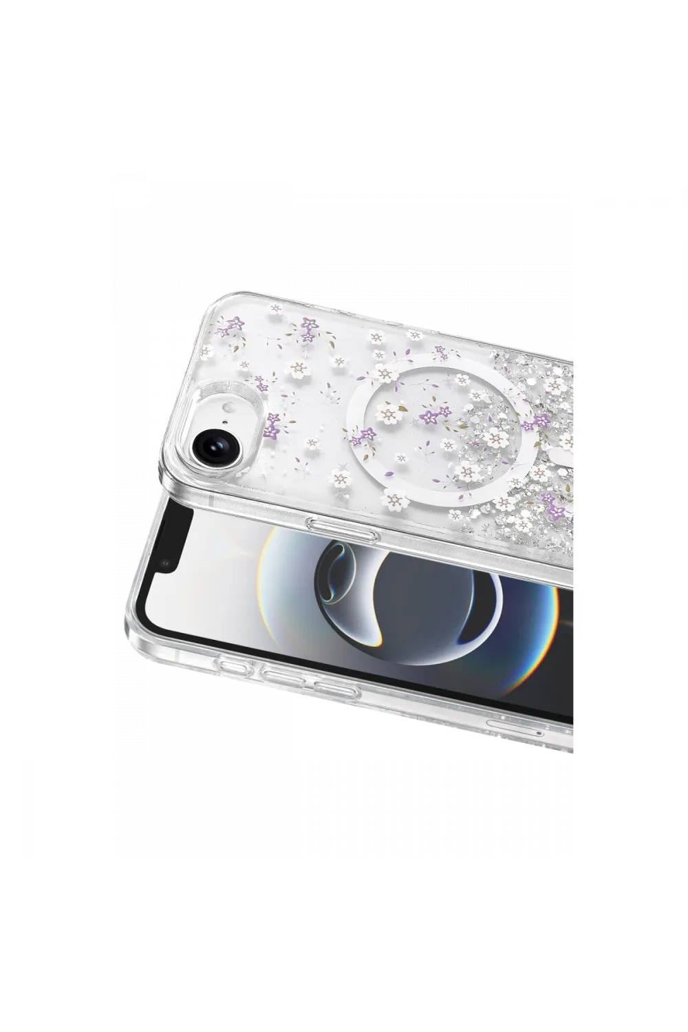 Onegif Apple İphone 17e Misk Simli Magsafe Kapak - Desen 2