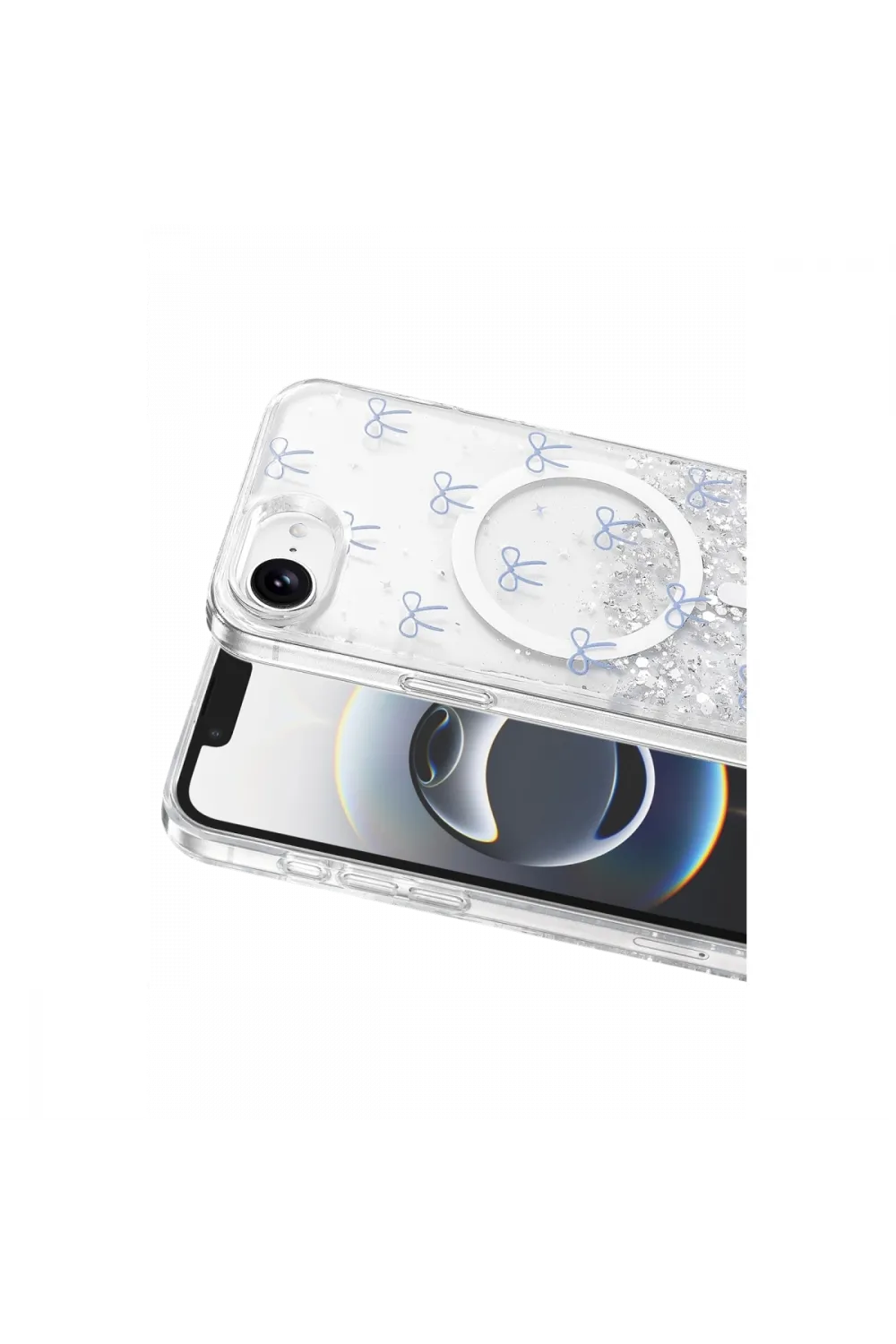 Onegif Apple İphone 17e Misk Simli Magsafe Kapak - Desen 3