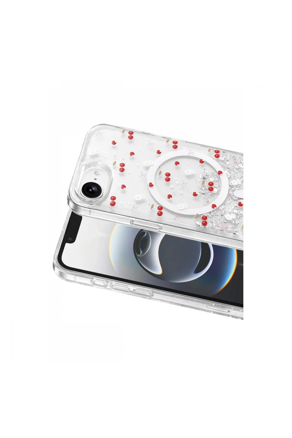 Onegif Apple İphone 17e Misk Simli Magsafe Kapak - Desen 5