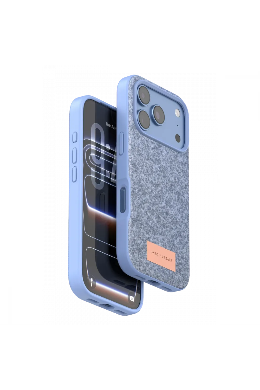 Onegif Apple iPhone 18 Pro Max Bright Simli Kapak - Mavi