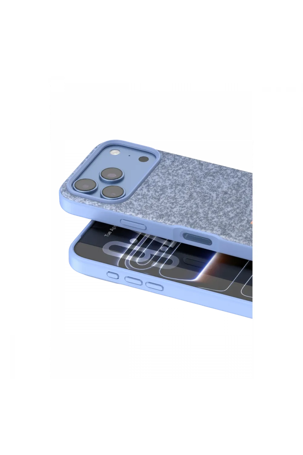 Onegif Apple iPhone 18 Pro Max Bright Simli Kapak - Mavi