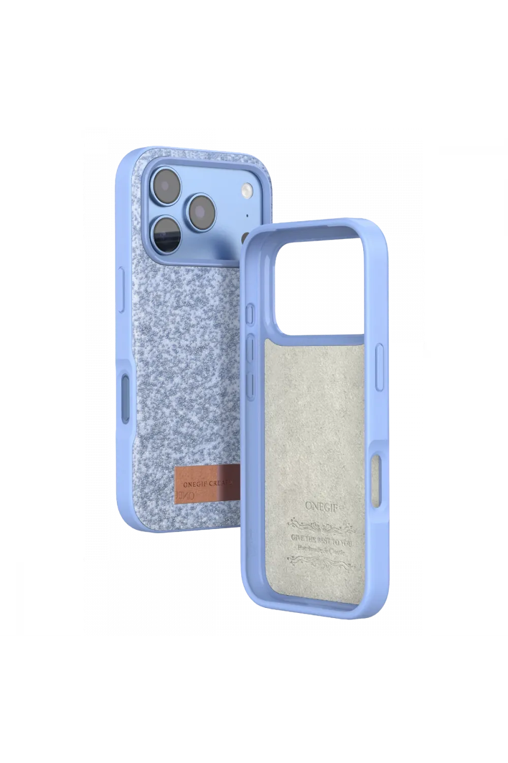 Onegif Apple iPhone 18 Pro Max Bright Simli Kapak - Mavi