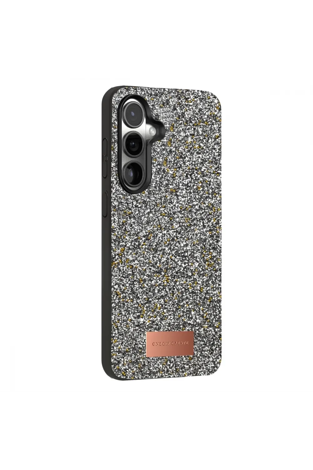 Onegif Samsung Galaxy S25 Bright Simli Kapak - Gold