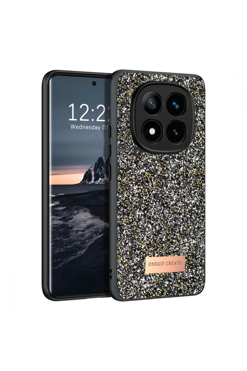 Onegif Xiaomi Redmi Note 14 Pro 4g Bright Simli Kapak - Gümüş