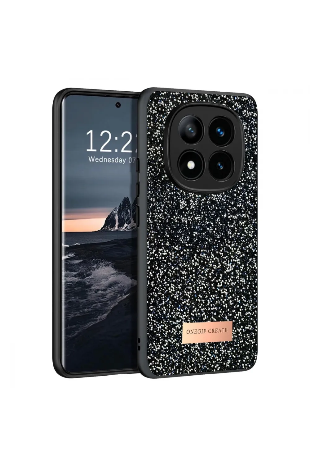 Onegif Xiaomi Redmi Note 14 Pro 4g Bright Simli Kapak - Siyah