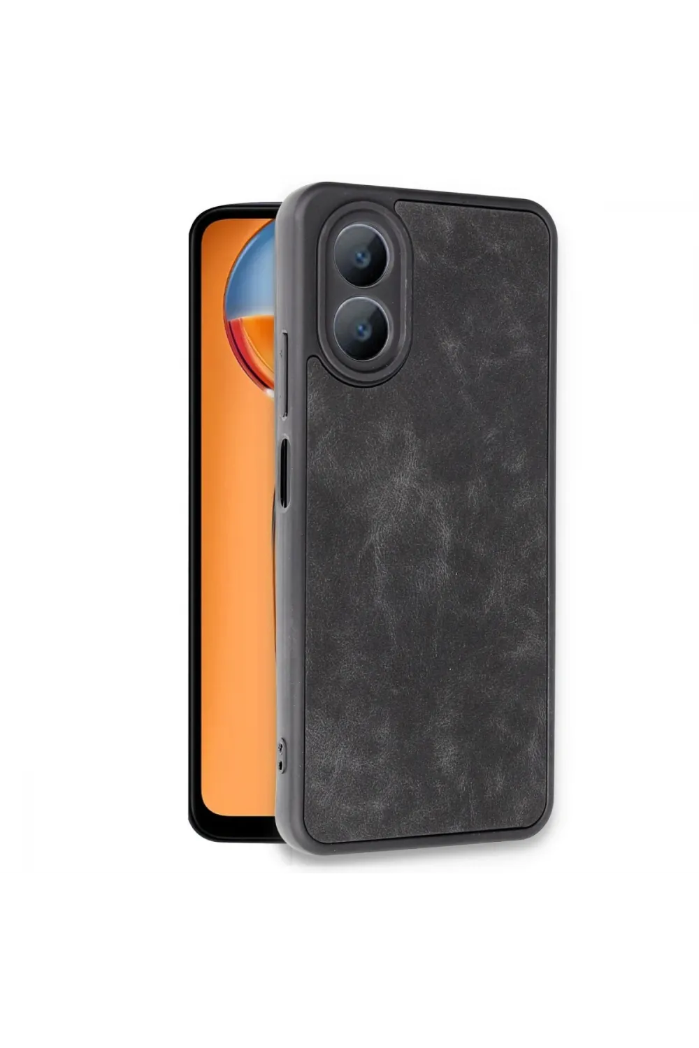 Oppo A38 Kılıf Aras Deri Kapak - Siyah