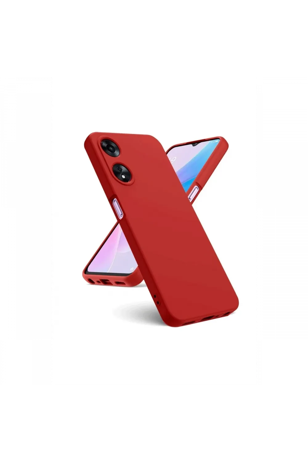 Oppo A38 Kılıf First Silikon - Kırmızı