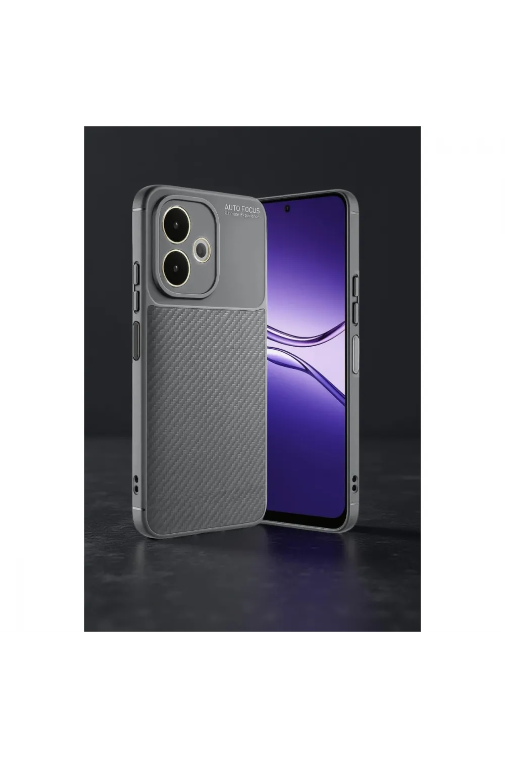 Oppo A5 Pro 4g Kılıf Auto Focus Karbon Kapak - Gri