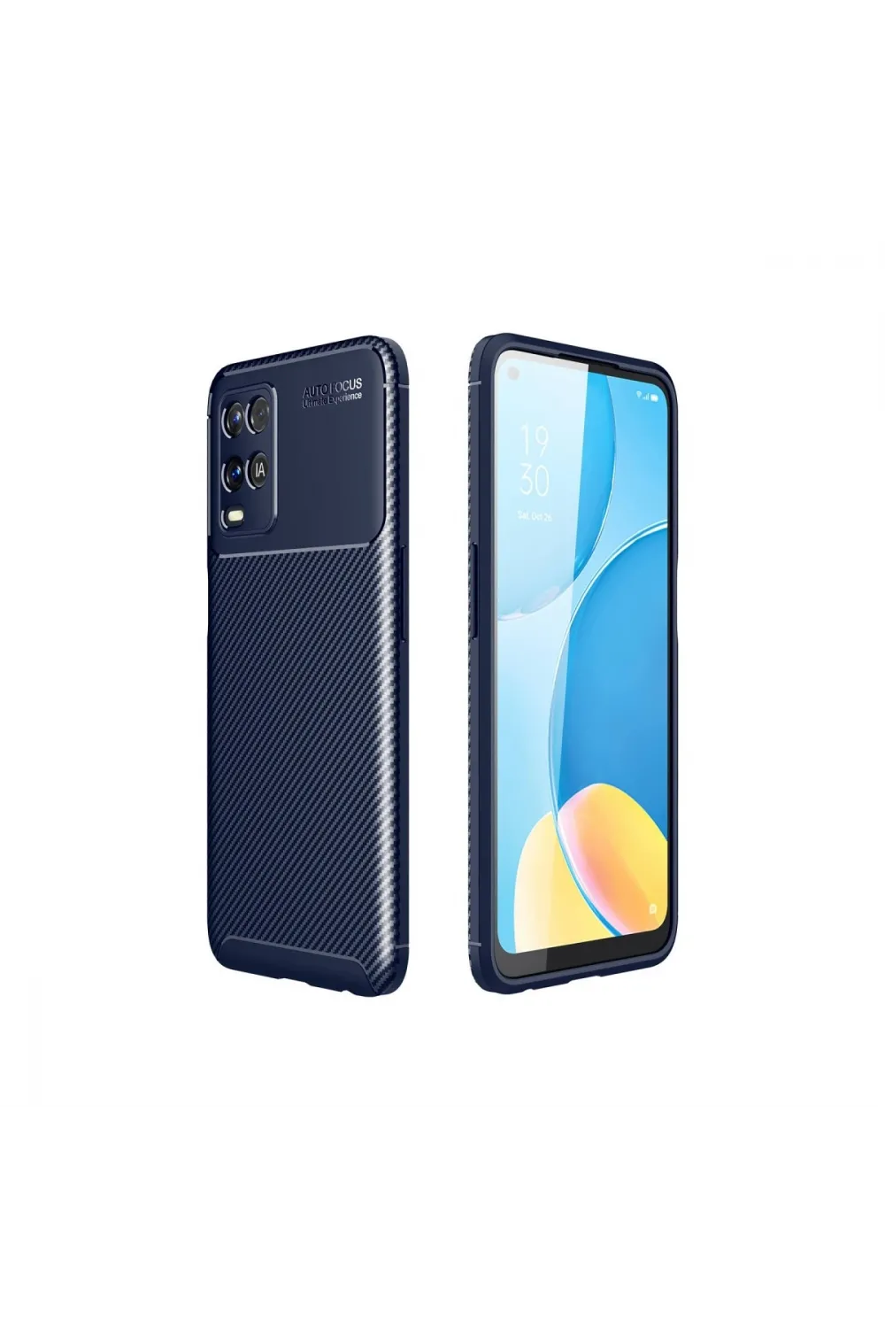 Oppo A54 4g Kılıf Auto Focus Karbon Kapak - Lacivert