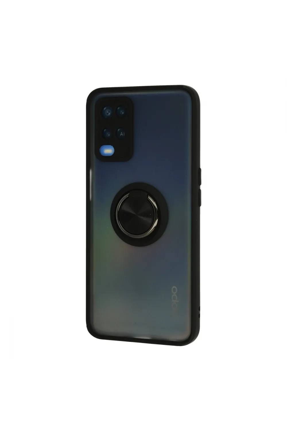 Oppo A54 4g Kılıf Montreal Yüzüklü Silikon Kapak - Siyah