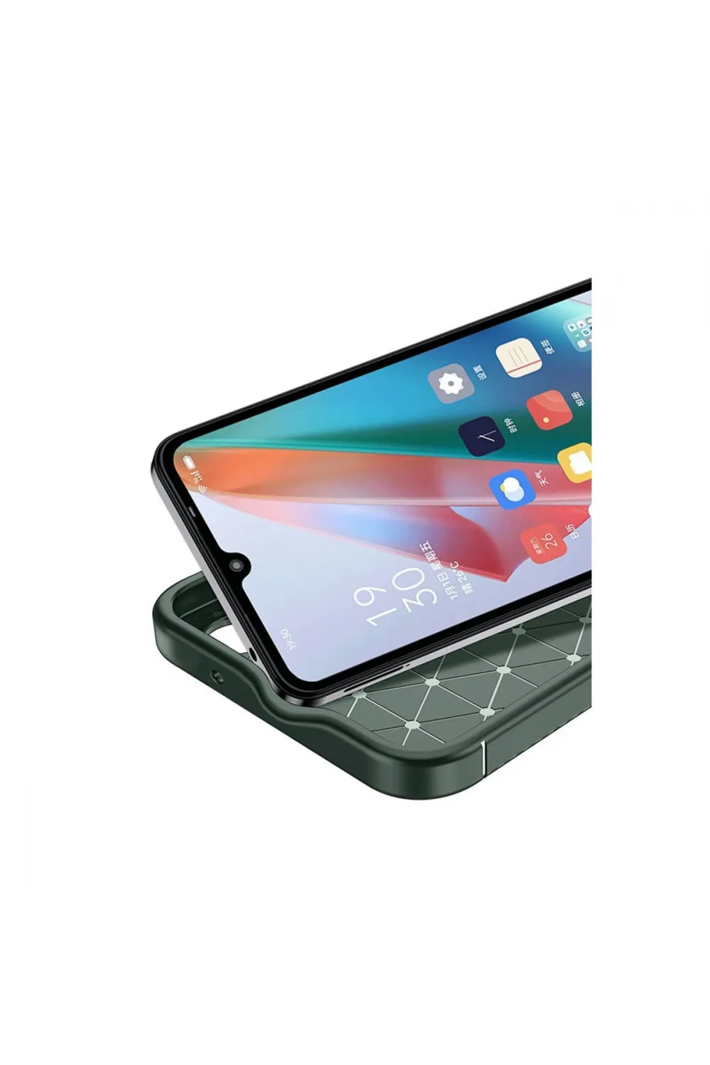Oppo A60 Kılıf Auto Focus Karbon Kapak - Koyu Yeşil