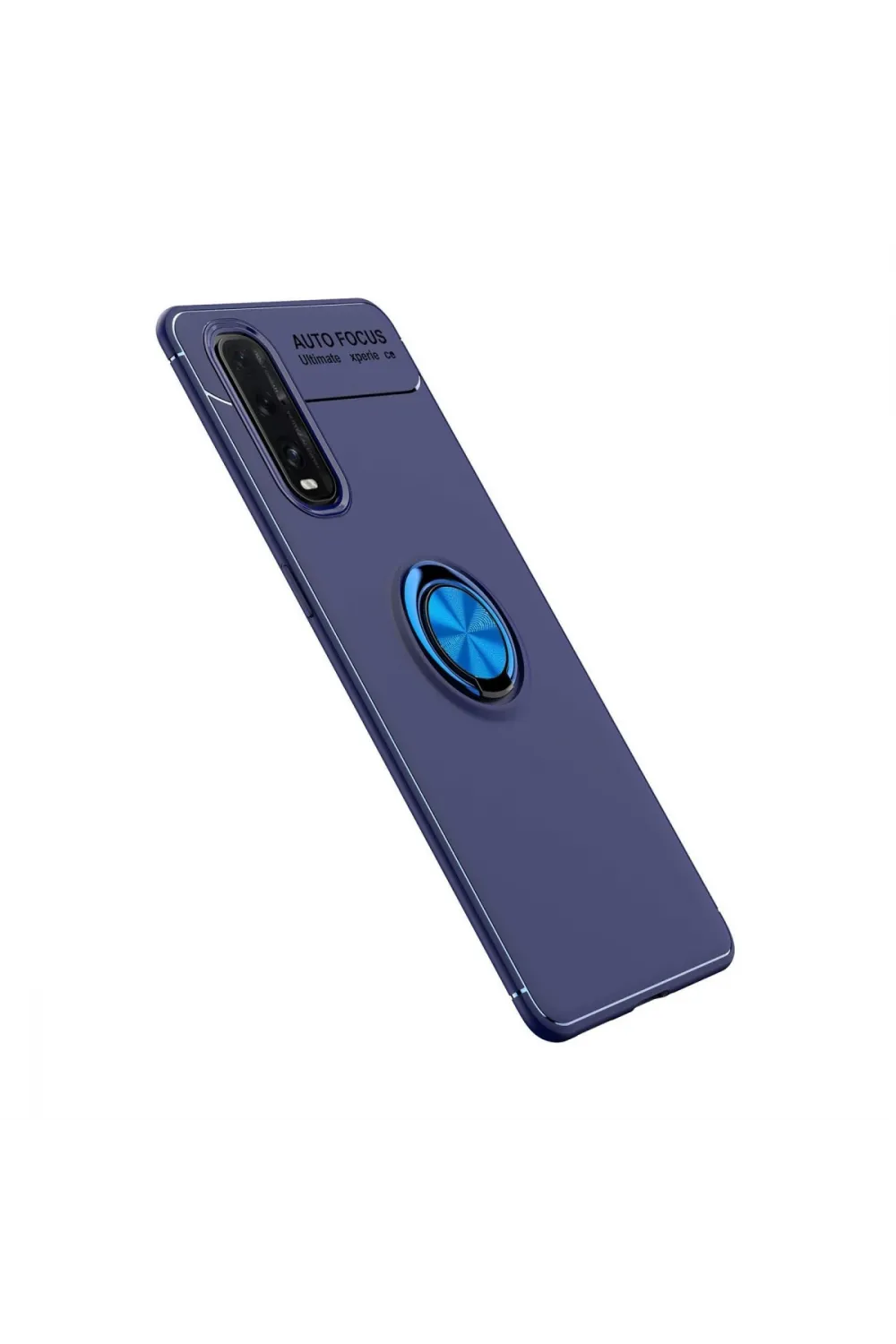 Oppo Find X2 Kılıf Range Yüzüklü Silikon - Mavi