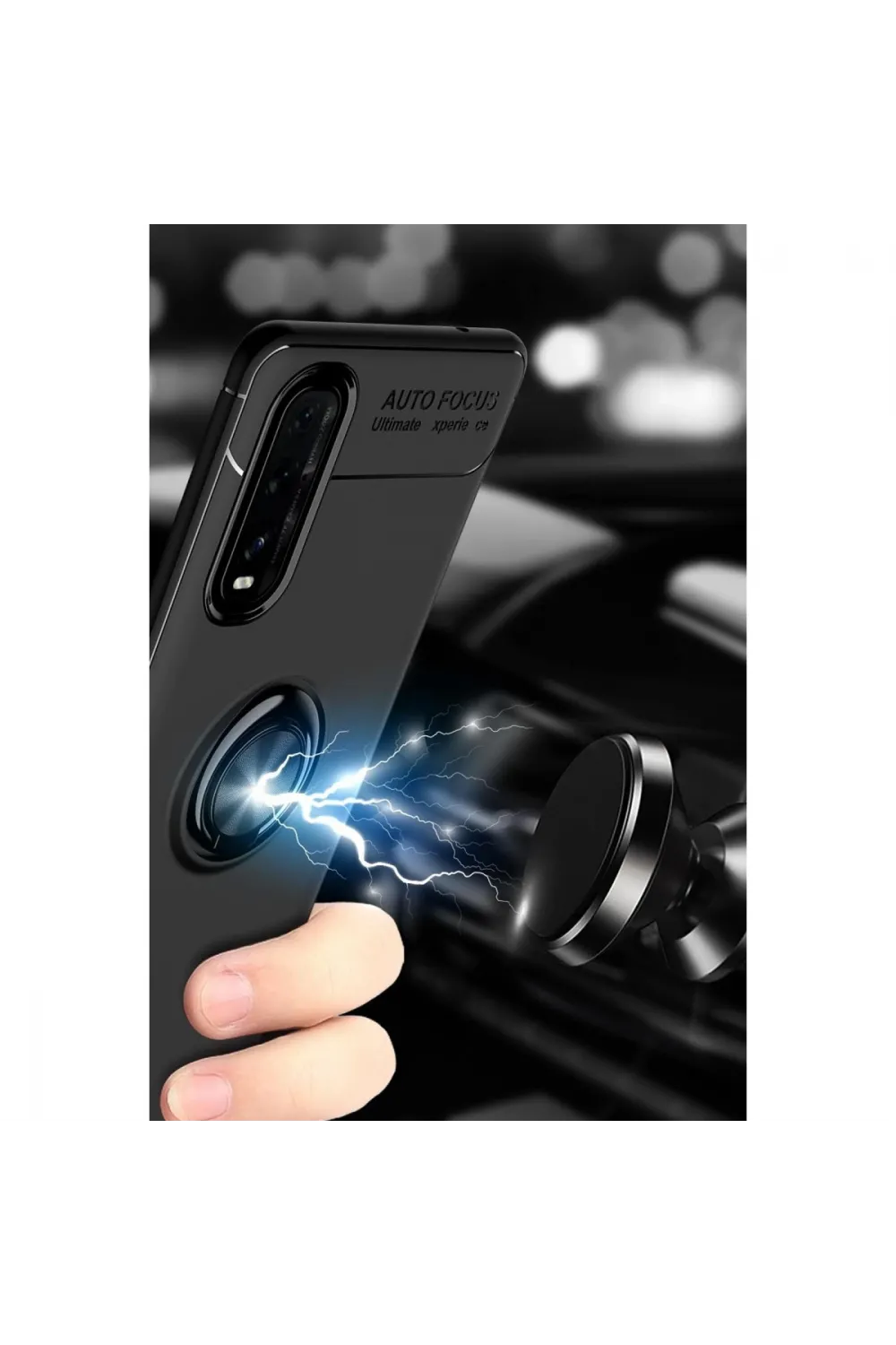 Oppo Find X2 Kılıf Range Yüzüklü Silikon - Siyah