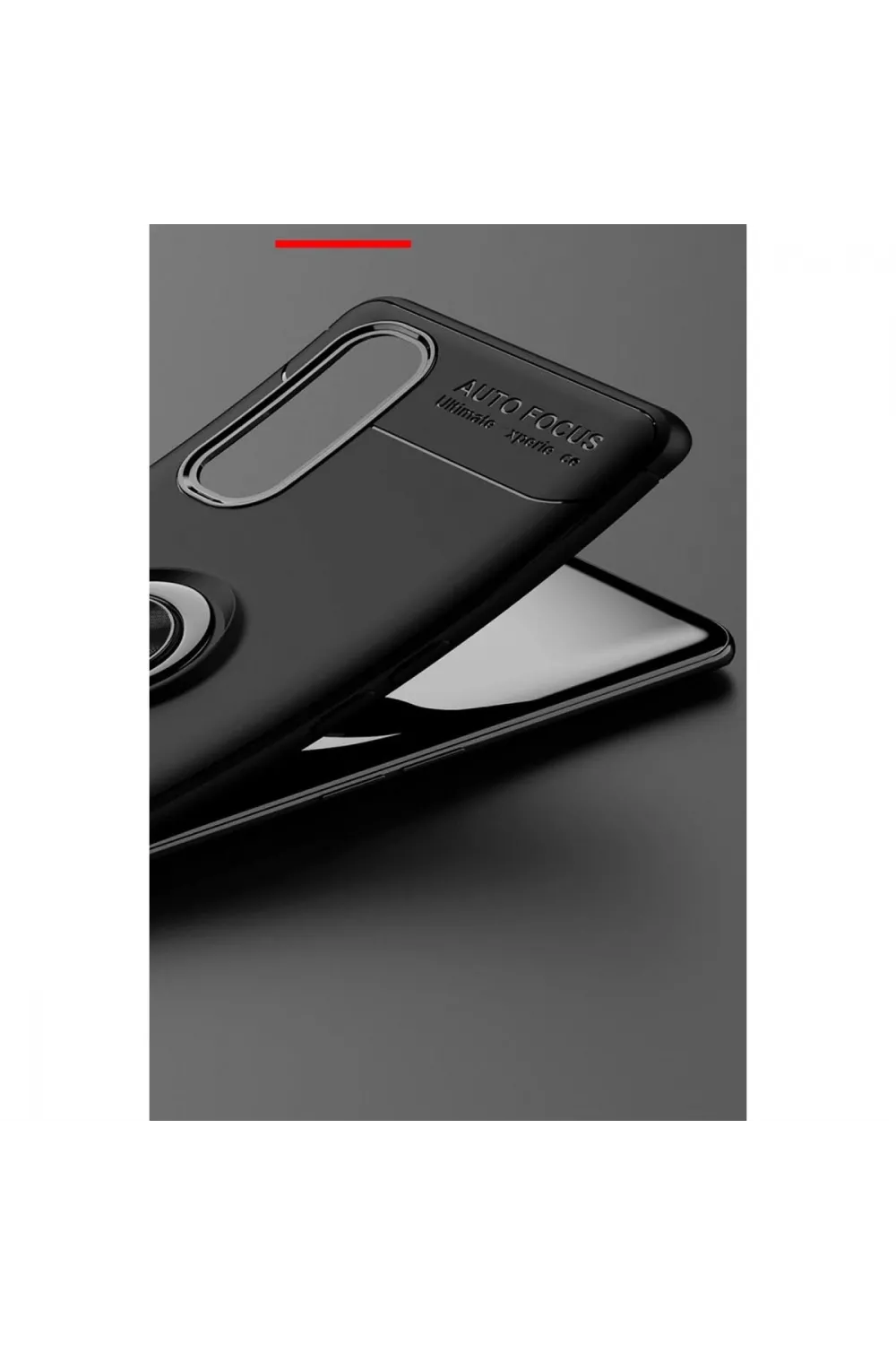 Oppo Find X2 Kılıf Range Yüzüklü Silikon - Siyah