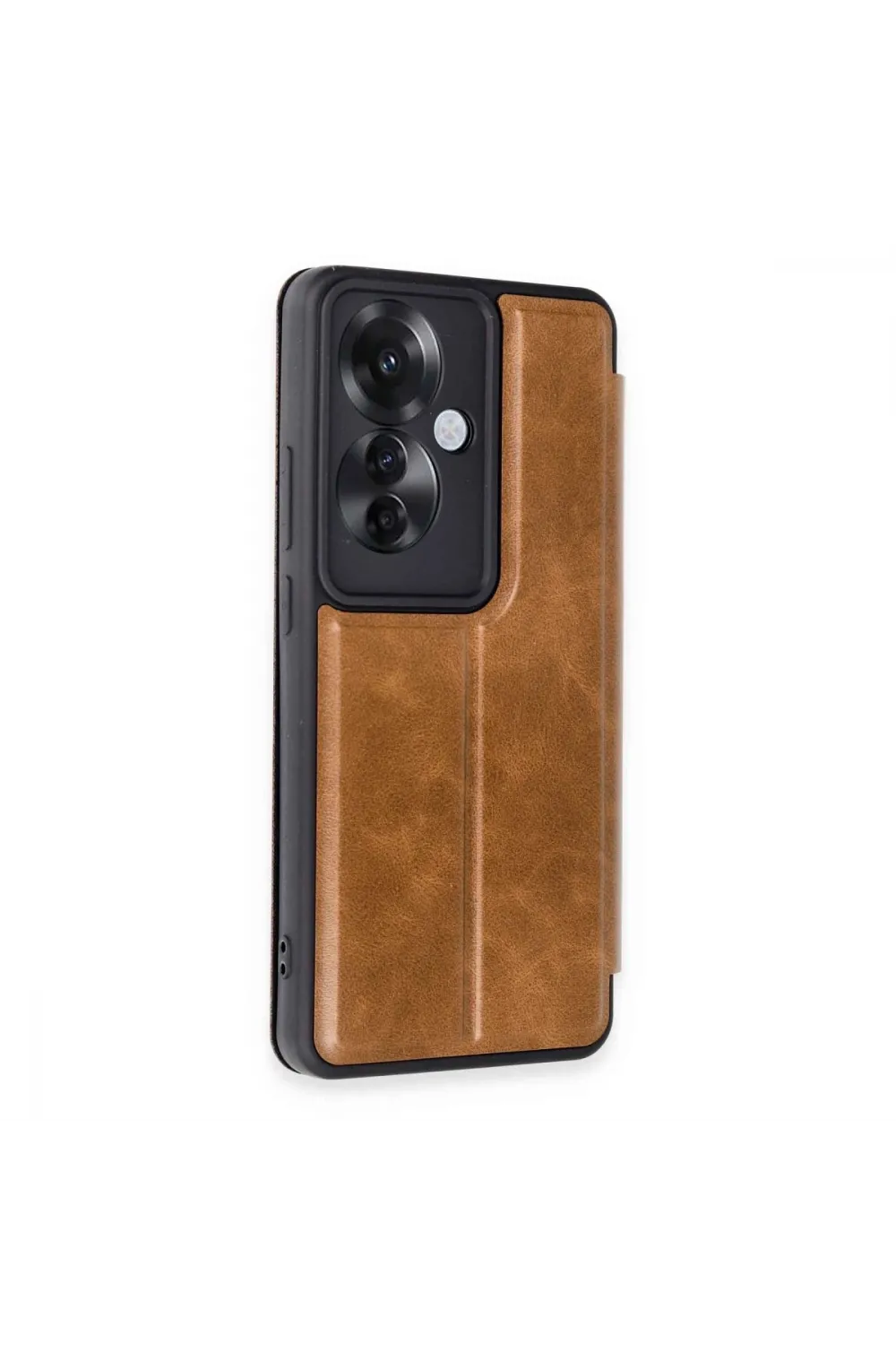 Oppo Reno 11f Kılıf Flip Cover - Taba