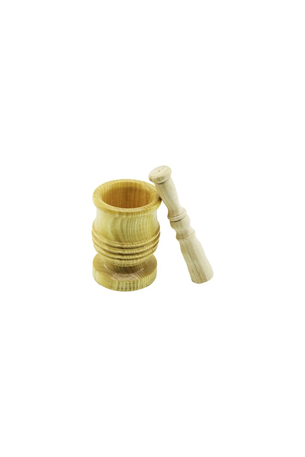 Orta Boy  Lüx Ahşap Havan Sarımsak Dövecek Ç: 7.3cm--d: 6.5cm--y: 10.5cm Fileli Ambalaj