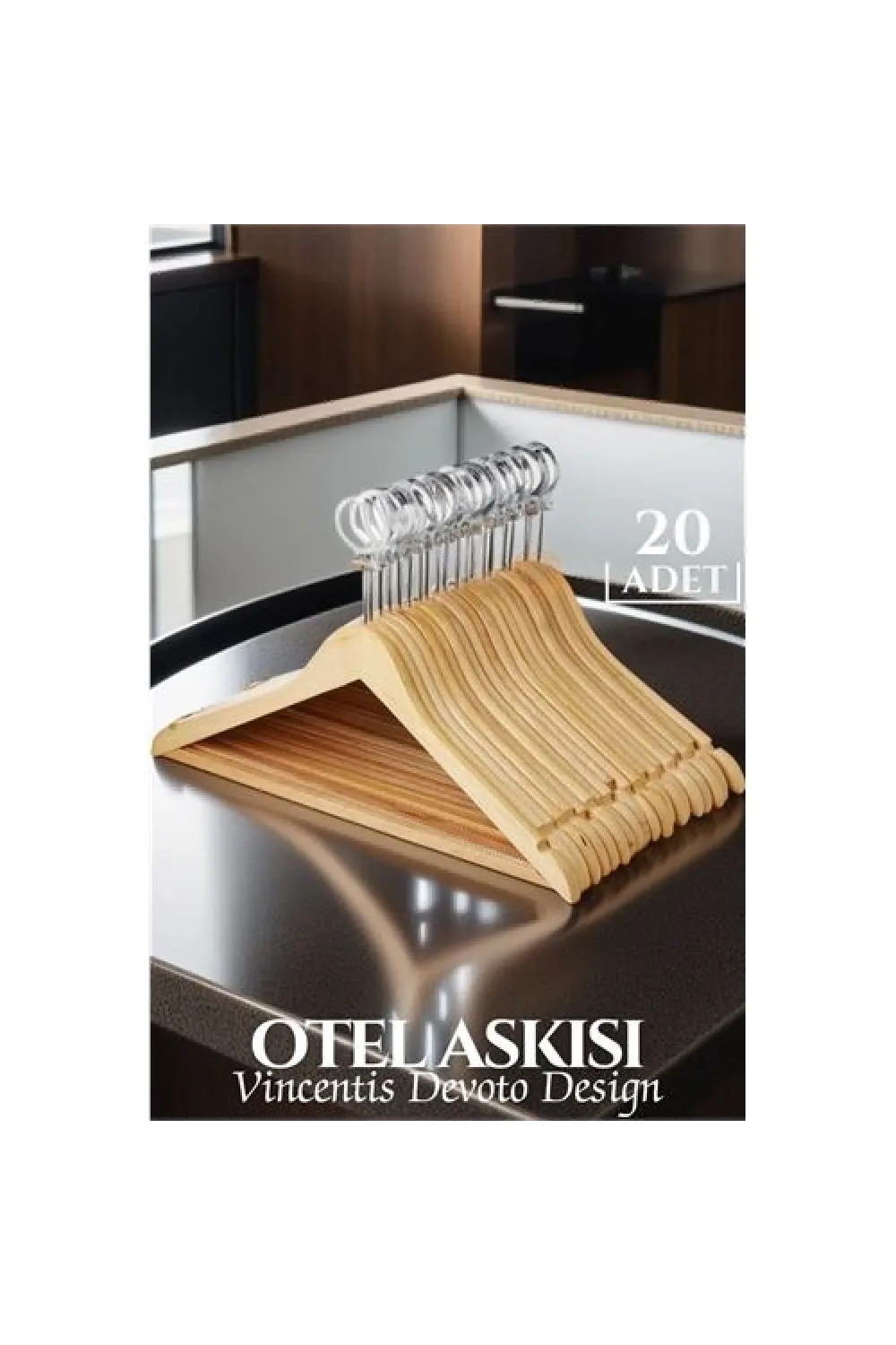 Otel Tip Askı 20 li Set Ahşap Vincentis Devoto Design 719599