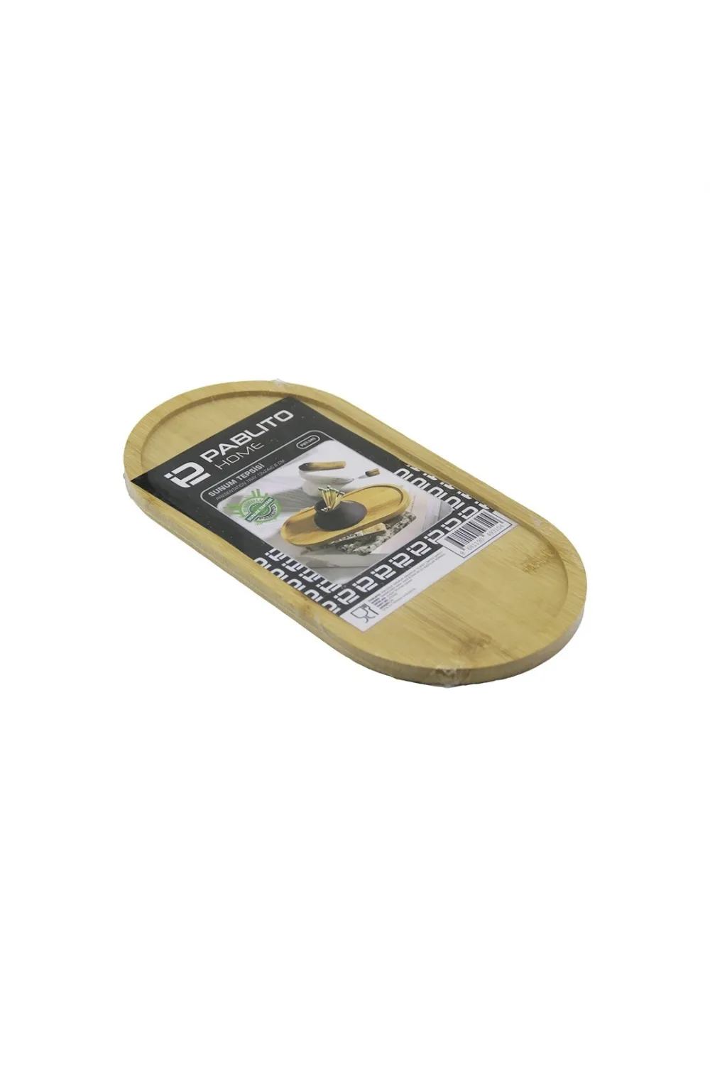 Oval  Ahşap Bambu Yağdanık Altlık - Sunum Tepsi  12x24x0.8cm