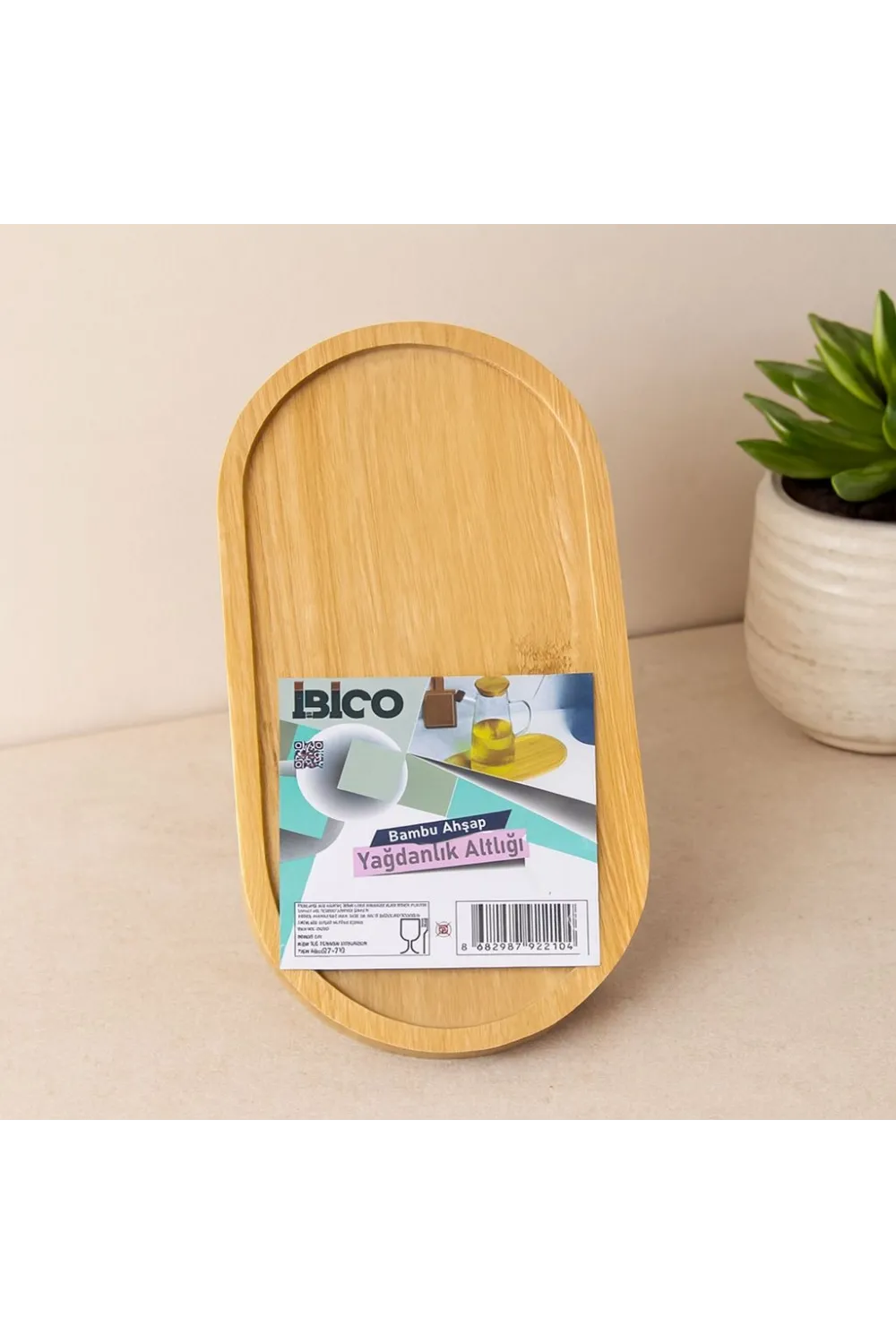 Oval Bambu Mini Tepsi - Yağdanlık Altlık 12 x 23.3 x 0.8 cm
