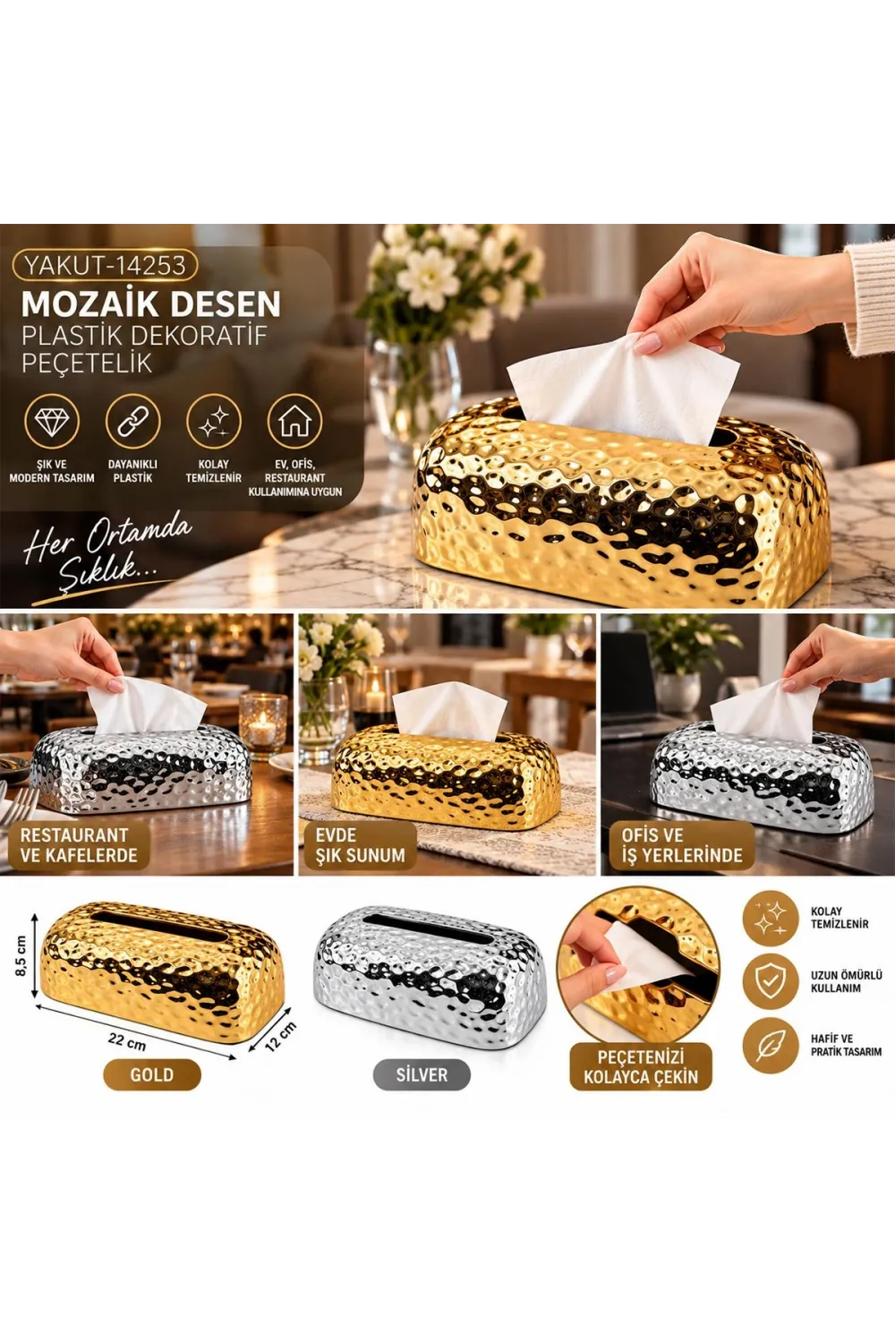 Oval Plastik Dekoratif Peçetelik