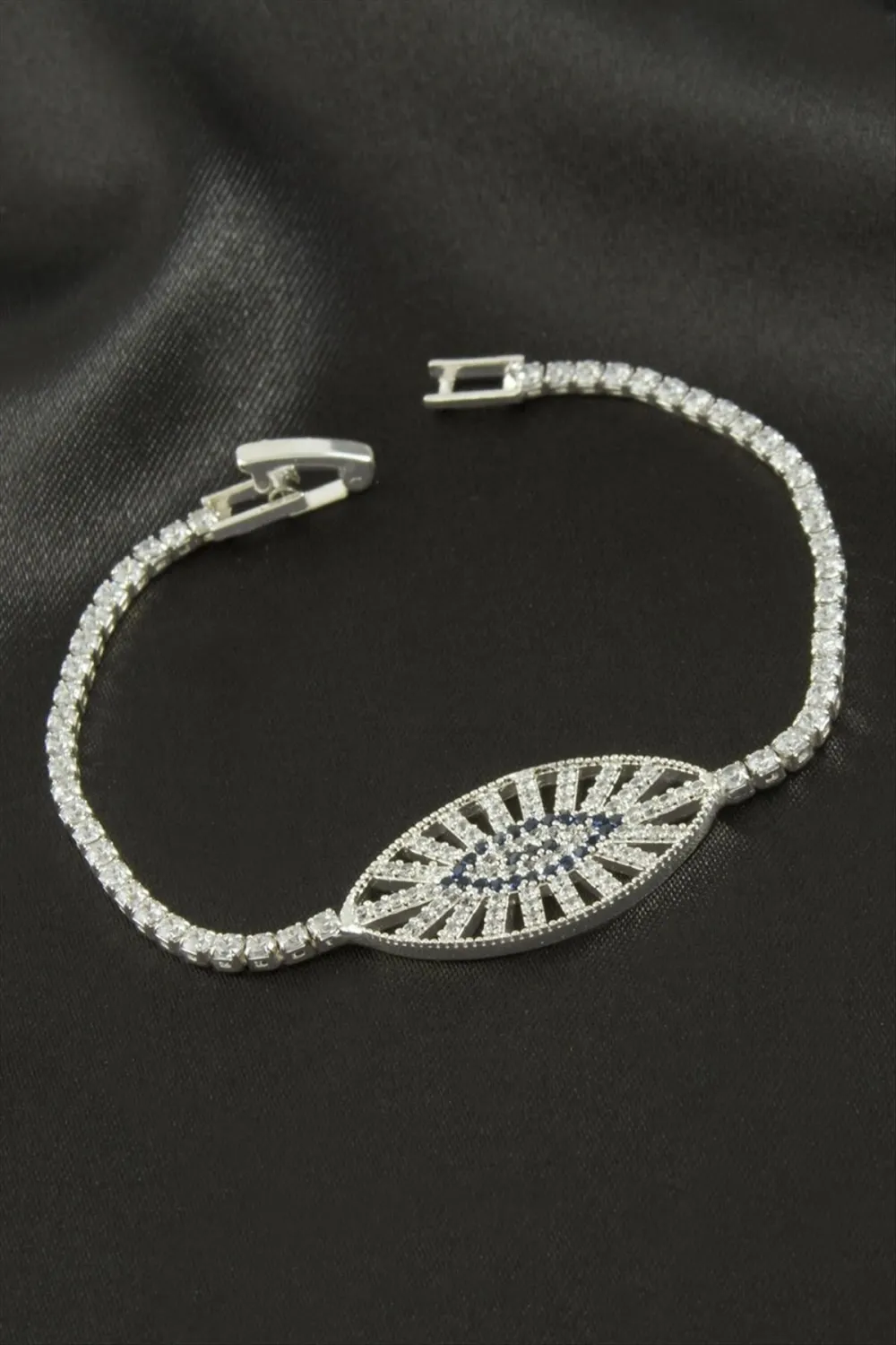 Oval Zirkon Taşlı Çocuk Bileklik 16 cm