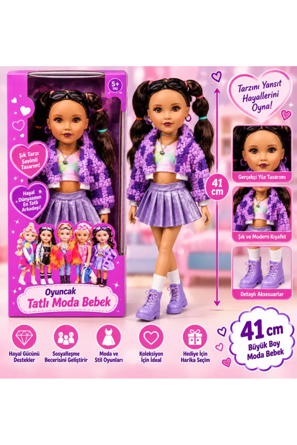 Oyuncak Tatlı Moda Bebek 41 cm