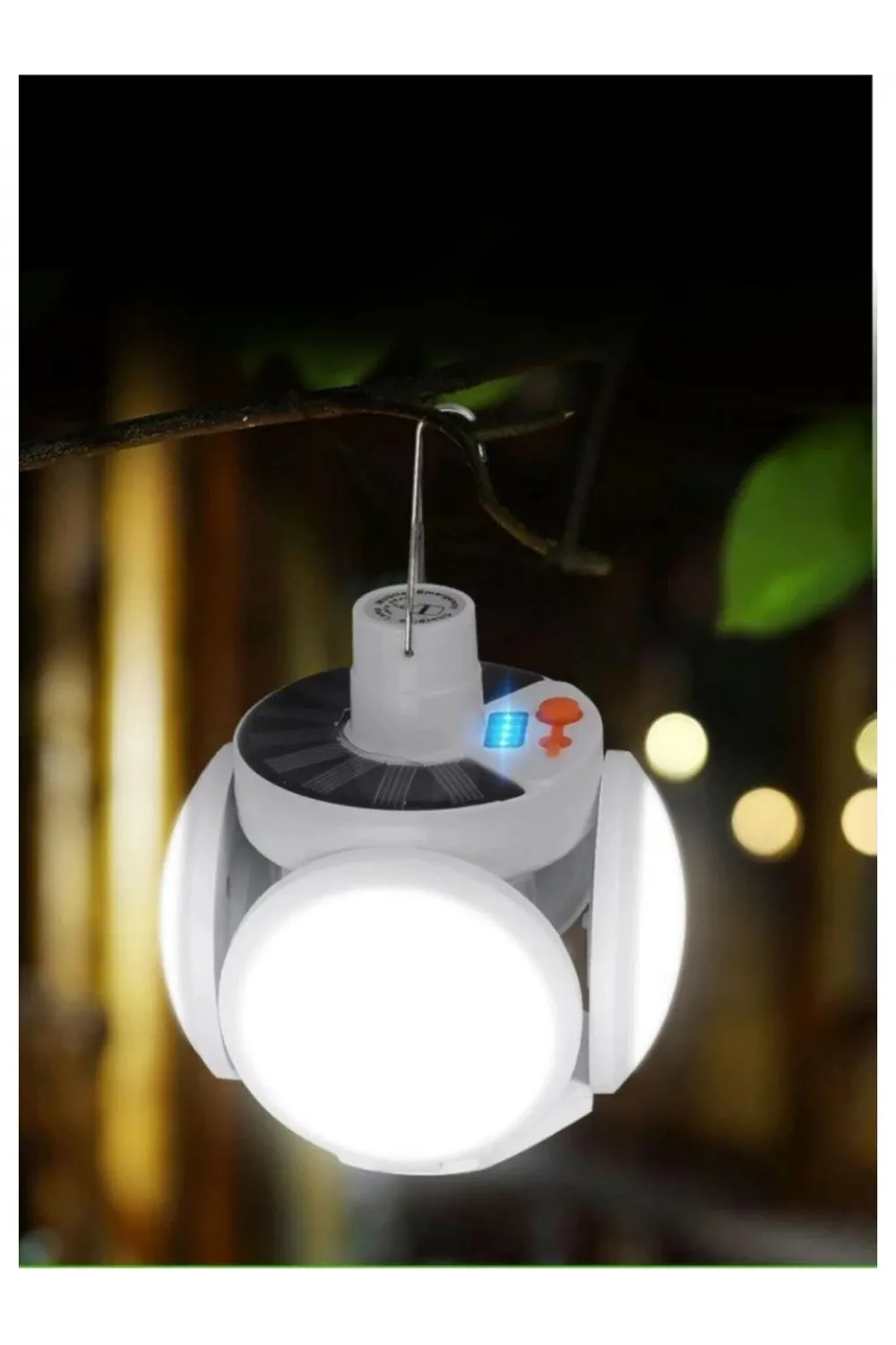 P-038 Solar Güneş Enerji Ve Usb Sarjli 5 Kanatlı