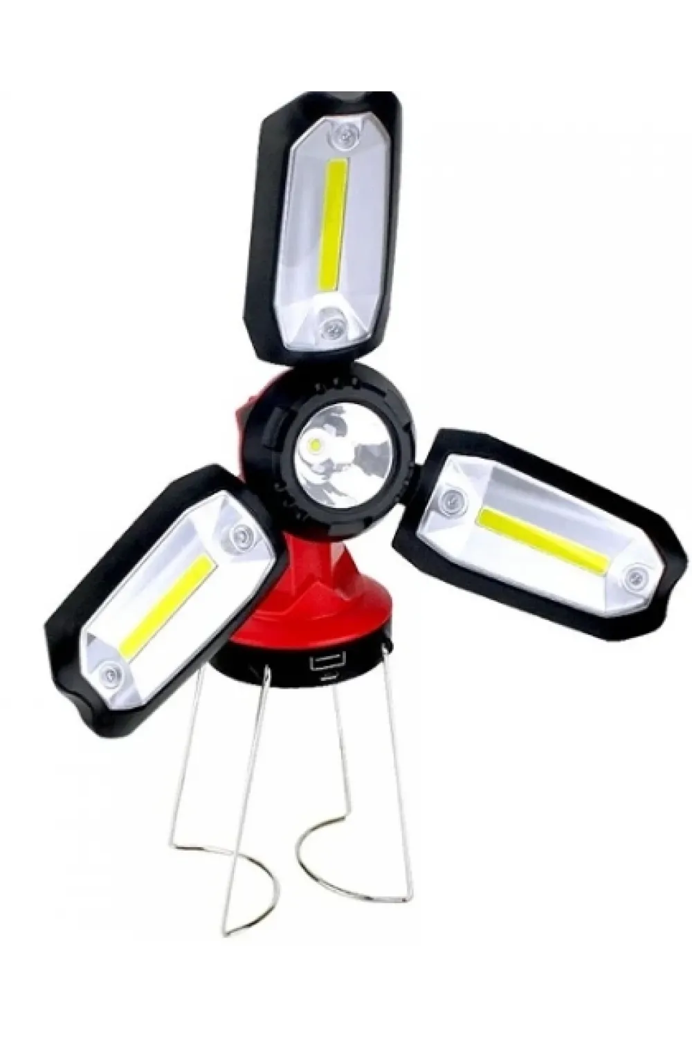 P-8801 Şarjlı Katlanabilir 3xcob Led+ 3w Led Çok Fonksiyonlu Kamp Feneri