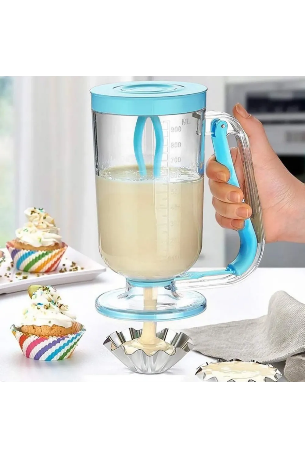Pancake Machine Mikser Krep Makinesi Hamur Dağıtıcı Mekanizmalı