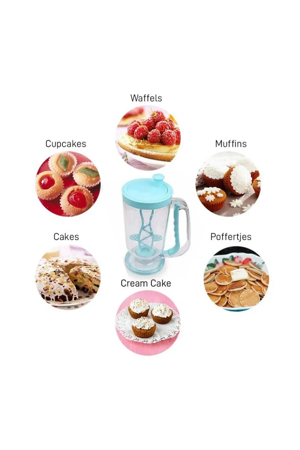 Pancake Machine Mikser Krep Makinesi Hamur Dağıtıcı Mekanizmalı