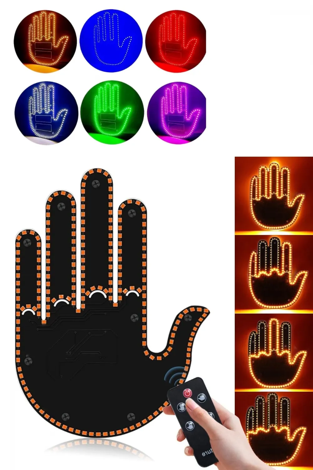 Parmak Led Amber Renkli Işık