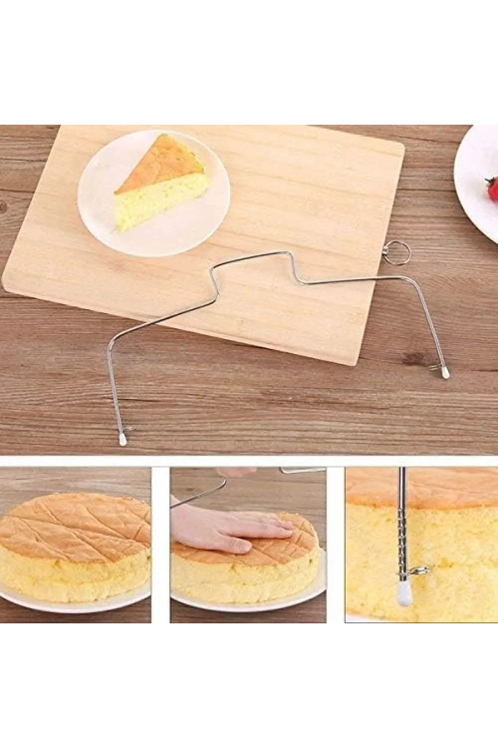 Paslanmaz Çelik Ayarlanabilir Pasta Dilimleyici – Çok Amaçlı Kesme Teli