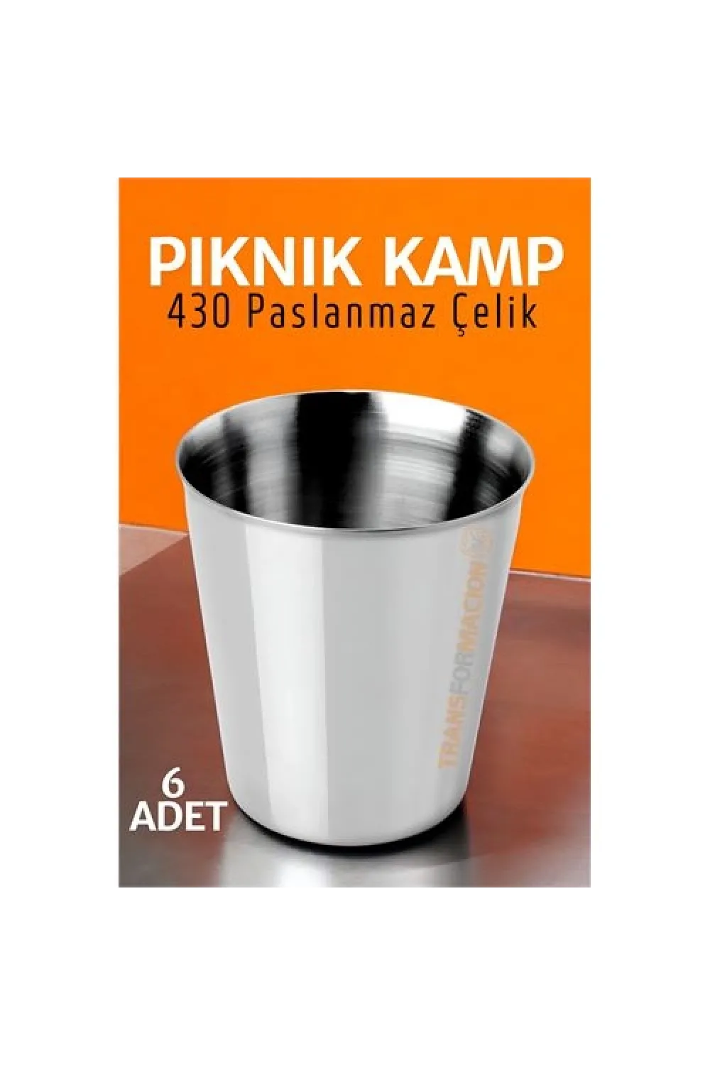 Paslanmaz Çelik Bardak Seti Kamp Piknik Bardağı 6 adet  721504