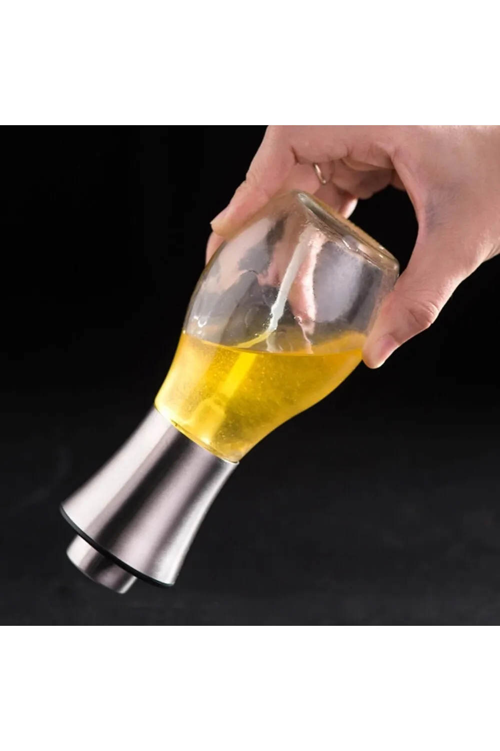 Paslanmaz Çelik Başlıklı Cam Spray Yağdanlık