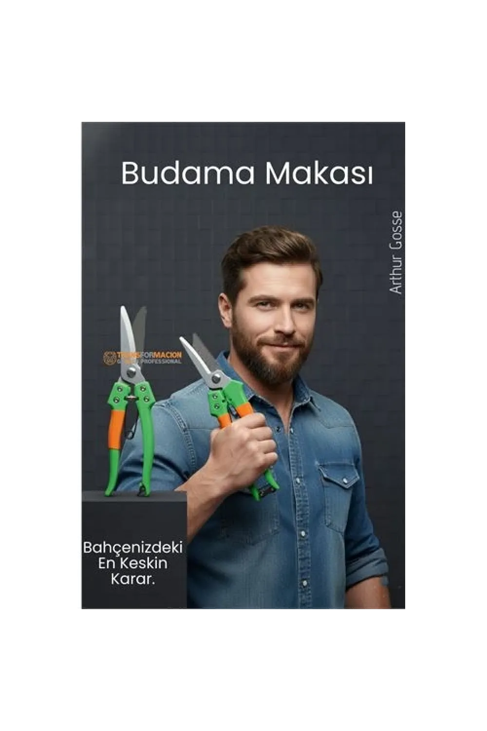 Paslanmaz Çelik Budama ve Bağ Makası – Ergonomik Titanyum Kaplama Profesyonel Bahçıvan Serisi