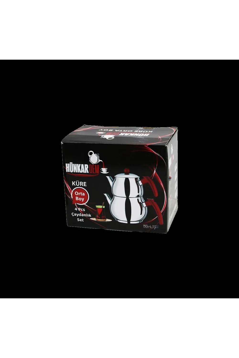 Paslanmaz Çelik Çaydanlık Seti (1L + 2L) Küre Model