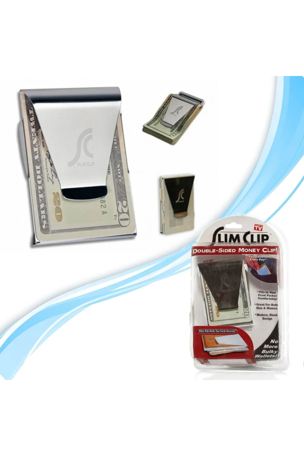 Paslanmaz Çelik Cüzdan Slim Clip