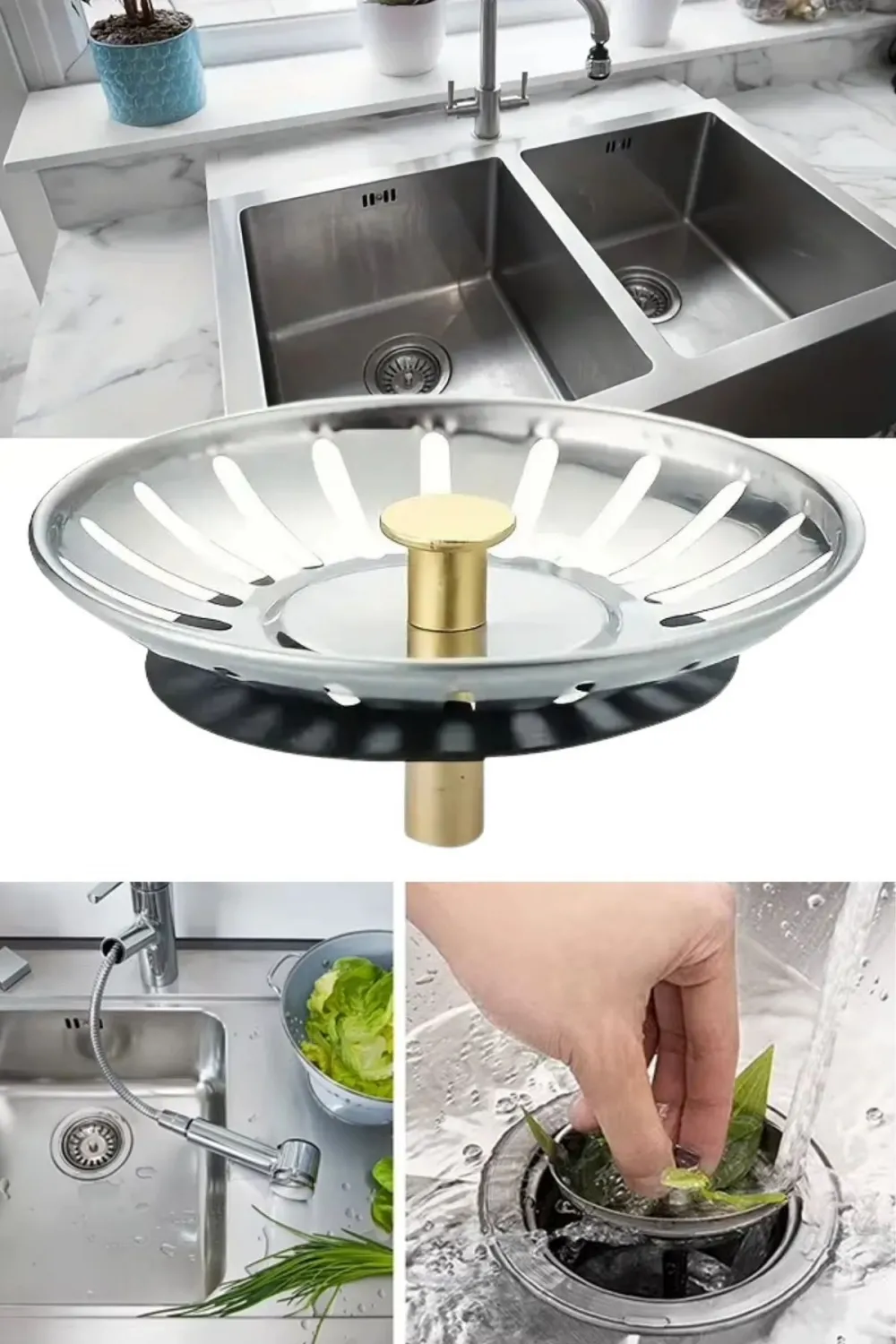Paslanmaz Çelik Mutfak Evye Lavabo Süzgeci Lavabo Gideri Atık Gıda Tıpası