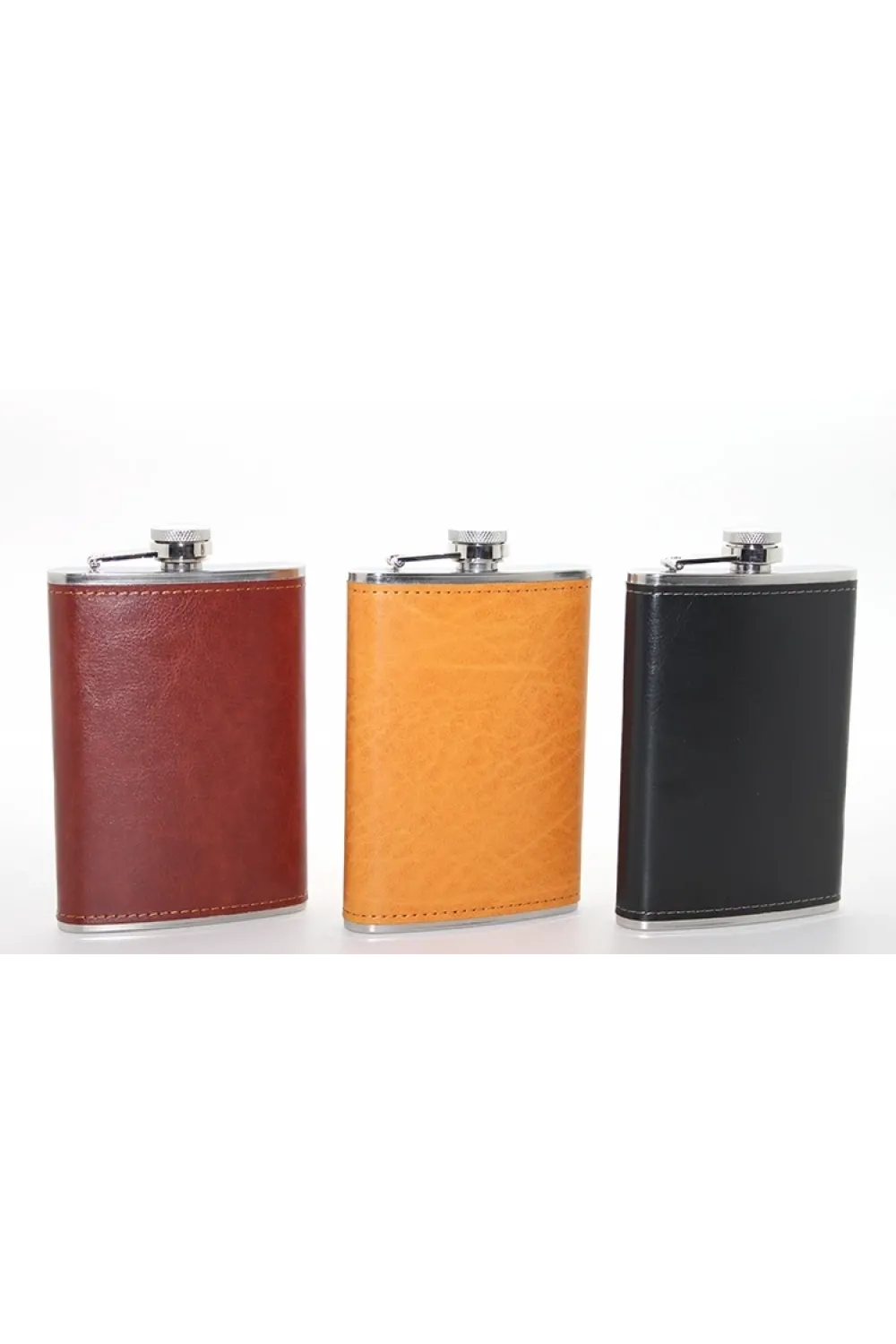 Paslanmaz Çelik Tekli 9 Oz Derili Matara  IEG2662