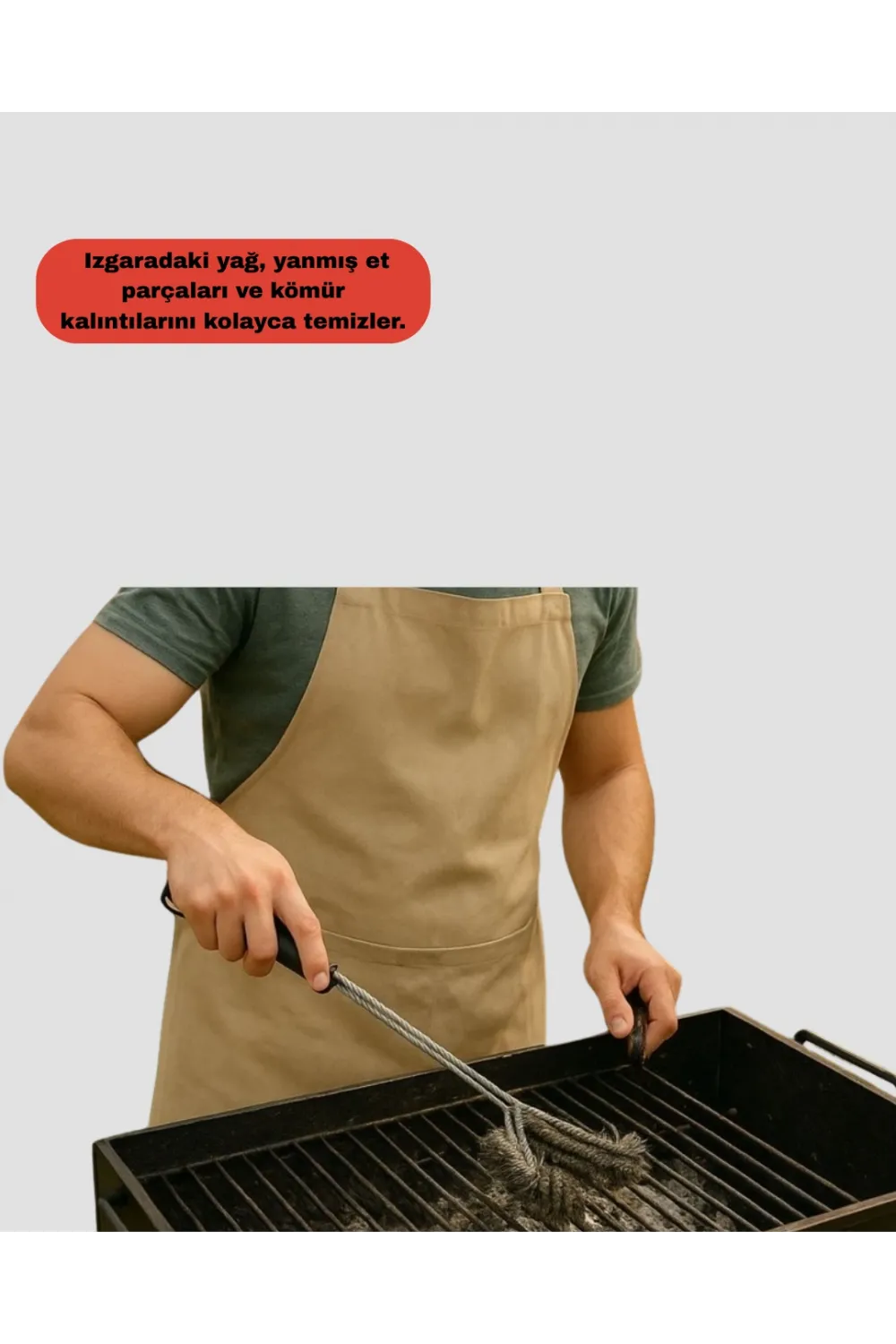 Paslanmaz Çelik Telli Mangal Temizlik Fırçası