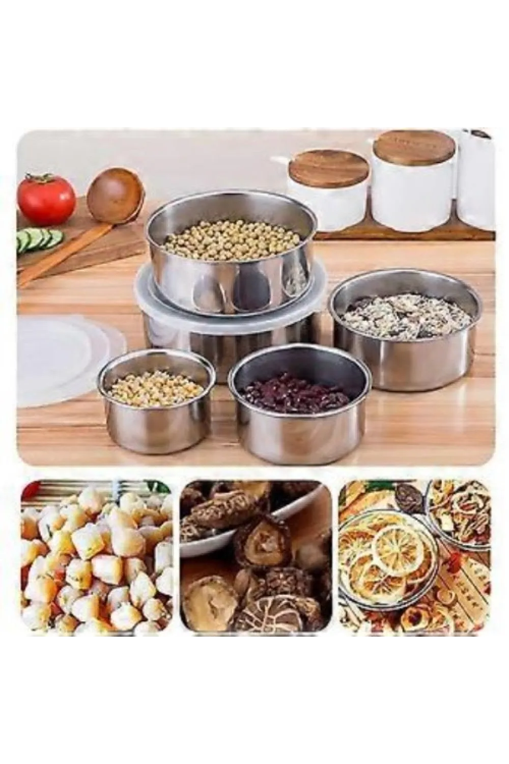 Paslanmaz Çelik Yemek Saklama Kabı Seti